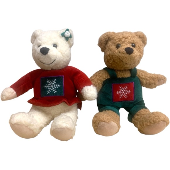 Hallmark Kiss Kiss Mistletoe Bears Plush Toy Magnetic Stuffed Teddy Couple - Picture 7 of 8